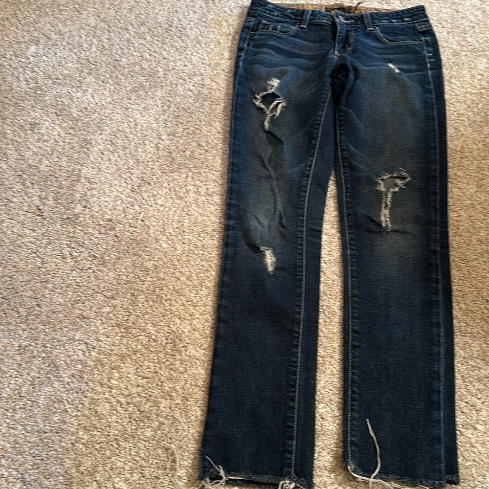 Distressed Paige skyline jeans